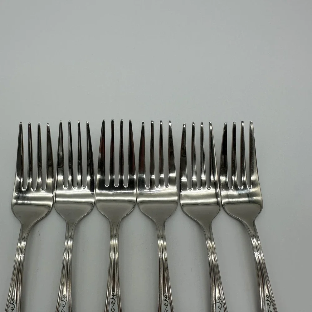 Temp-tations 18/10 Stainless Steel Pumpkin Fall Harvest Salad Fork Set of 6
